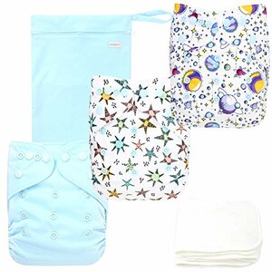 Langsprit Baby Cloth Diaper, Bamboo Inserts, Space